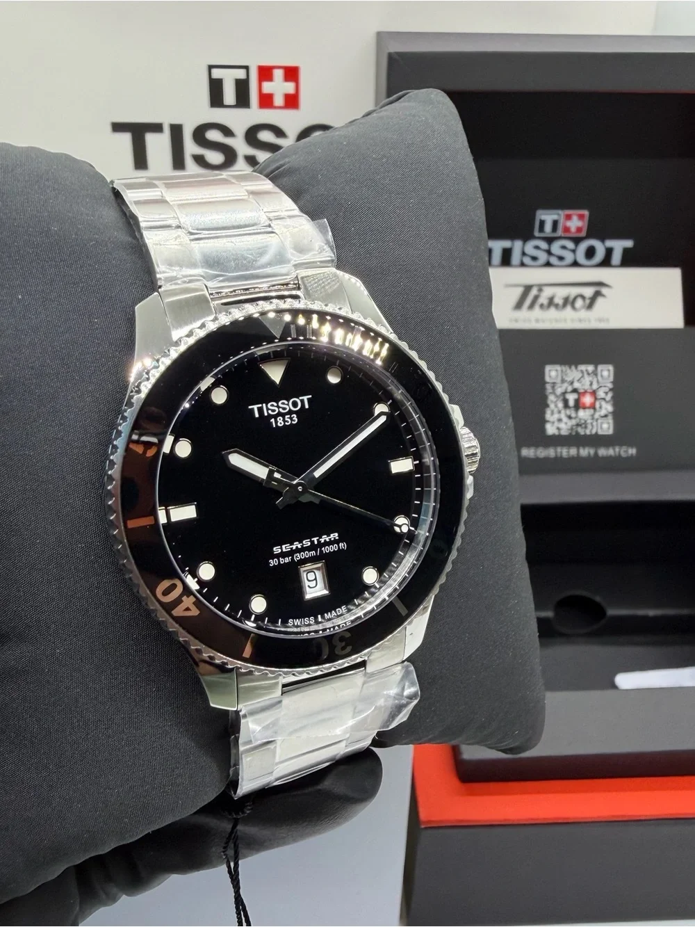 Tissot Seastar 1000 black 40mm Quartz watch Ref: T120.410.11.051.00